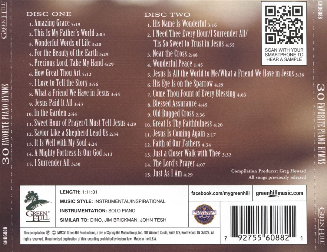 30 Favorite Piano Hymns cover art