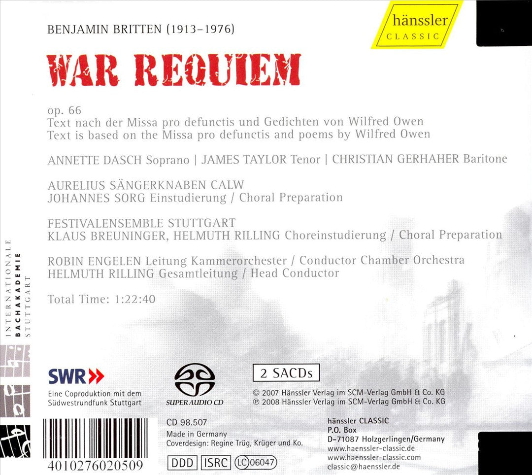 Britten: War Requiem cover art