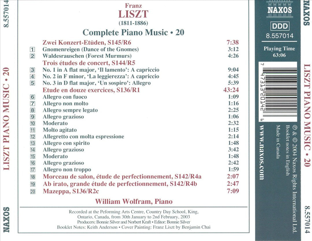 Liszt: Etudes - Gnomenreigen; Waldesrauschen; Etudes de concert cover art