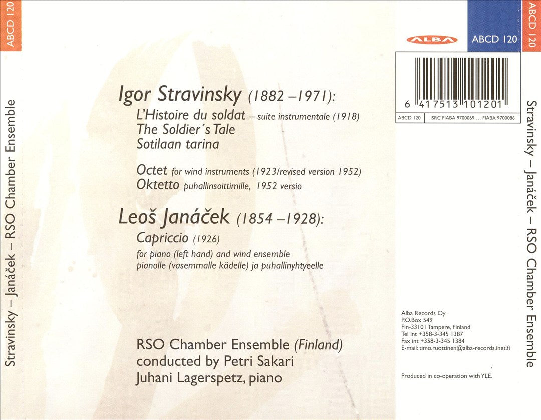 Stravinsky: The Soldier's Tale; Octet; Janácek: Capriccio cover art