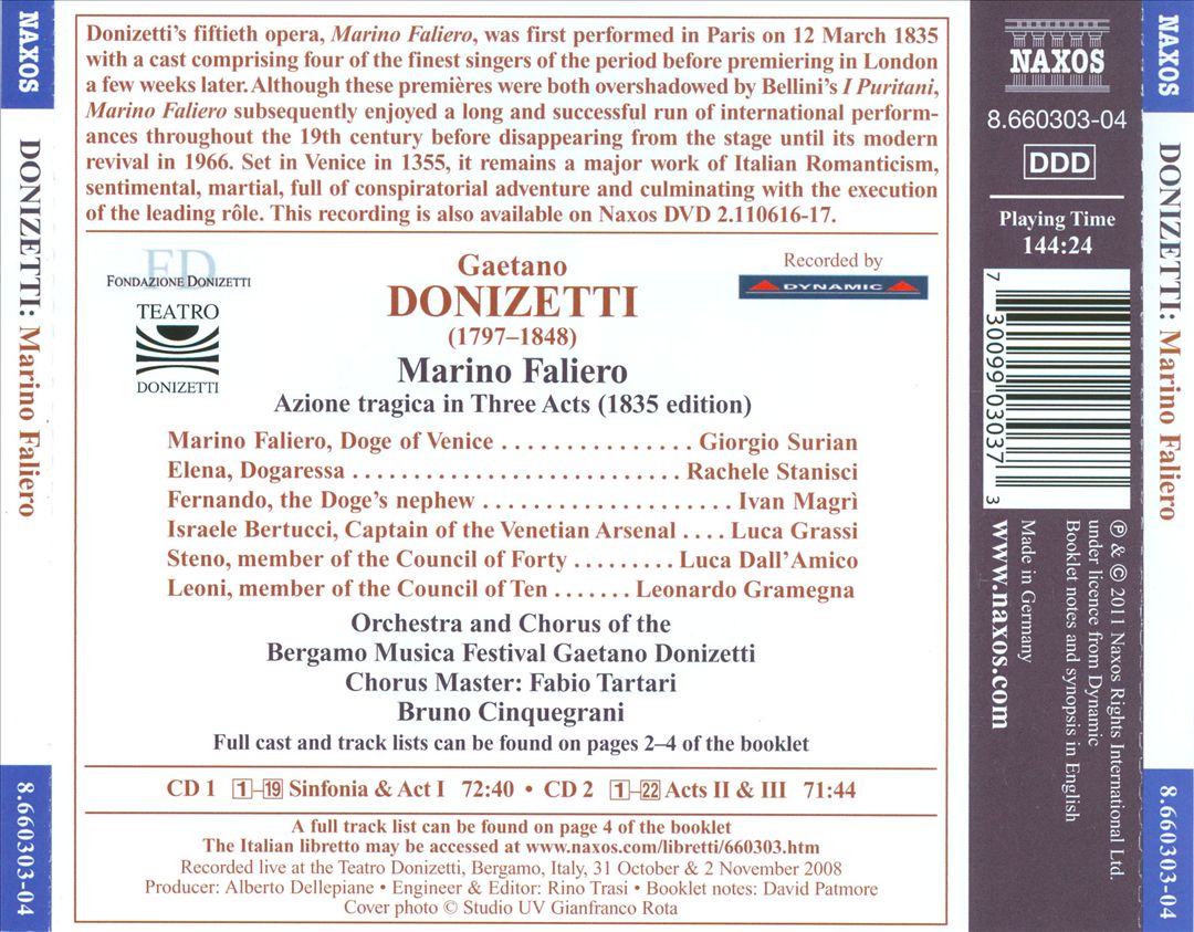 Donizetti: Marino Faliero cover art