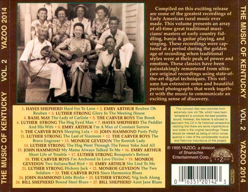 Music of Kentucky: Early American Rural Classics 1927-1937, Vol. 2 cover art