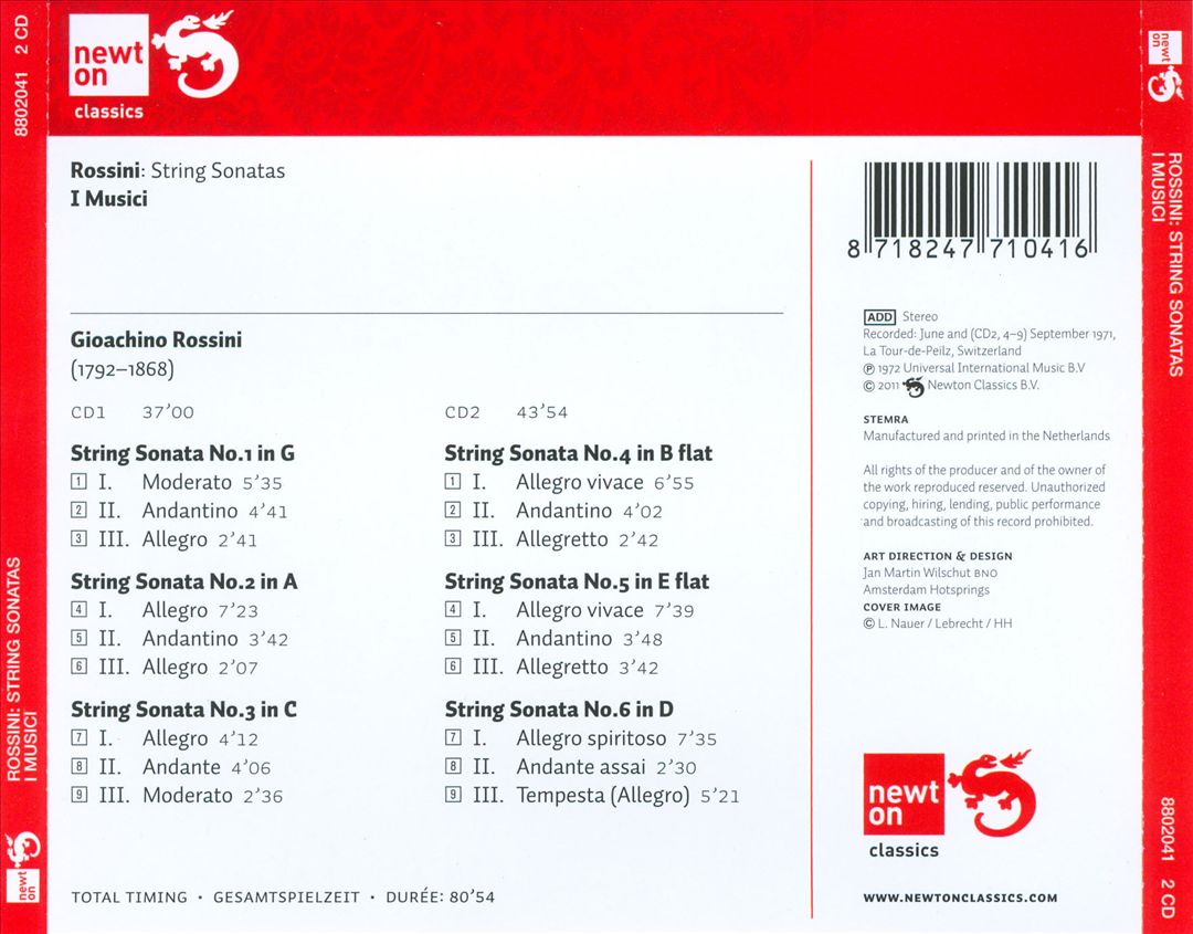 Rossini: Sonatas for Strings Nos. 1-6 cover art
