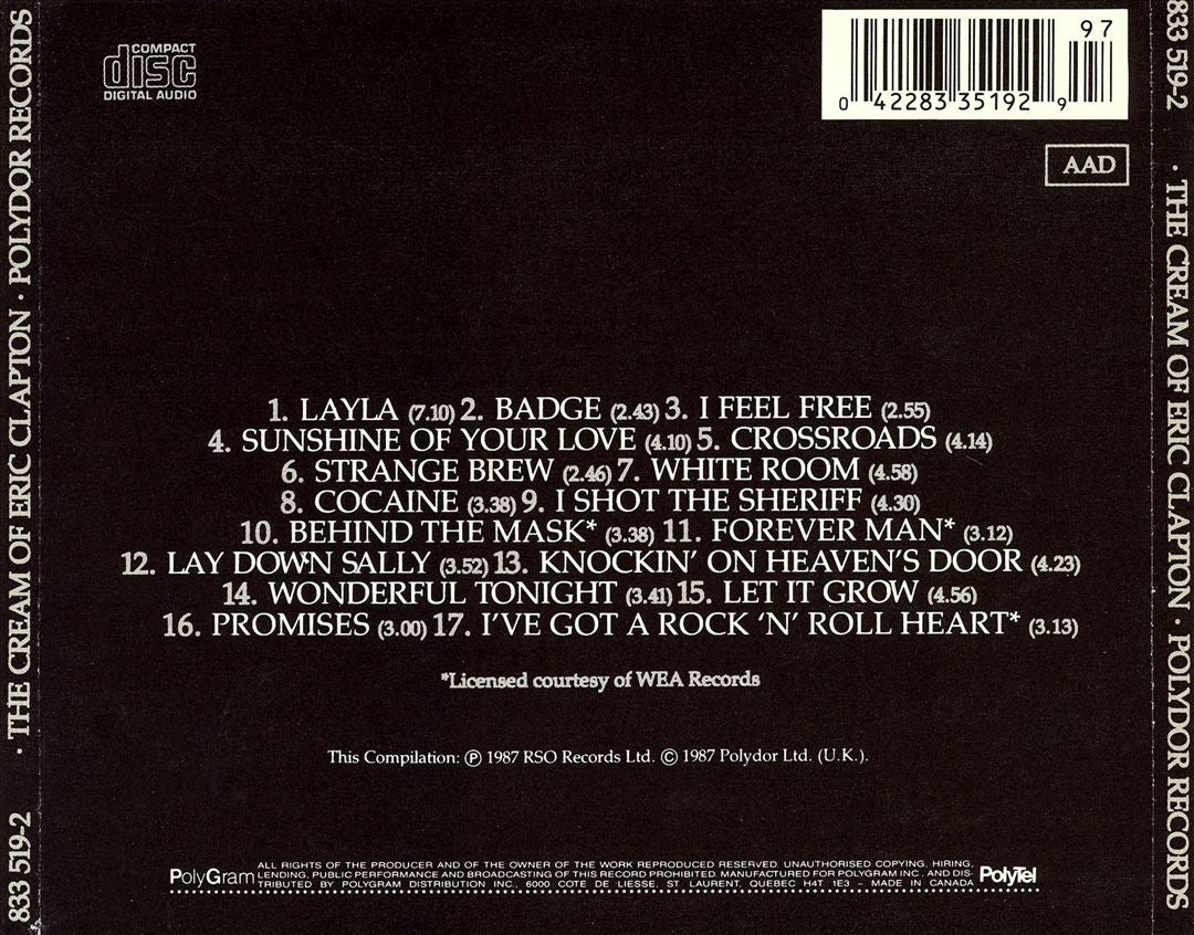 Cream of Eric Clapton cover art