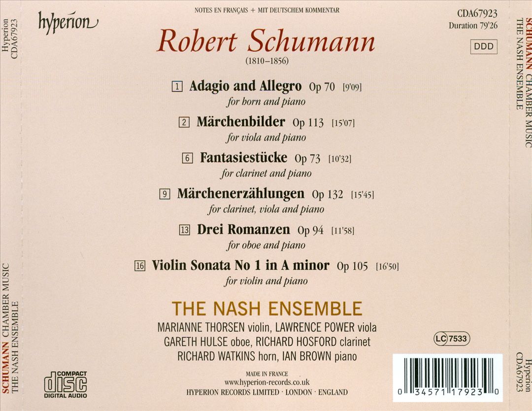 Schumann: Chamber Music cover art