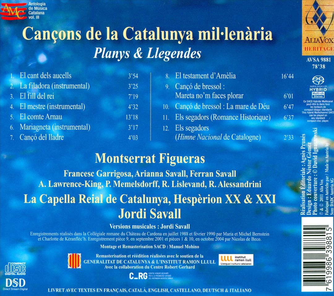 Cançons de la Catalunya mil-lenària: Planys & Llegendes cover art