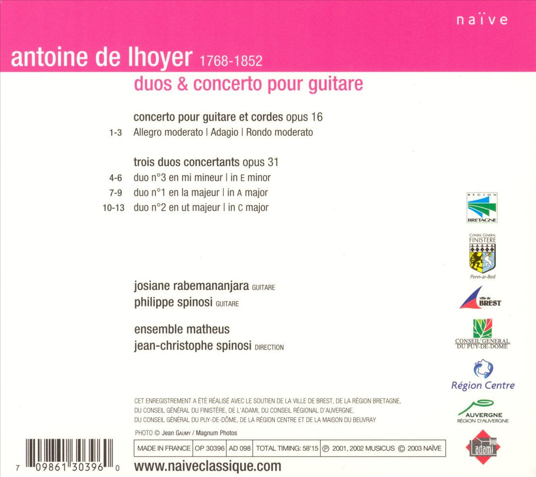 De Lhoyer: Duos et Concerto Pour Guitare cover art