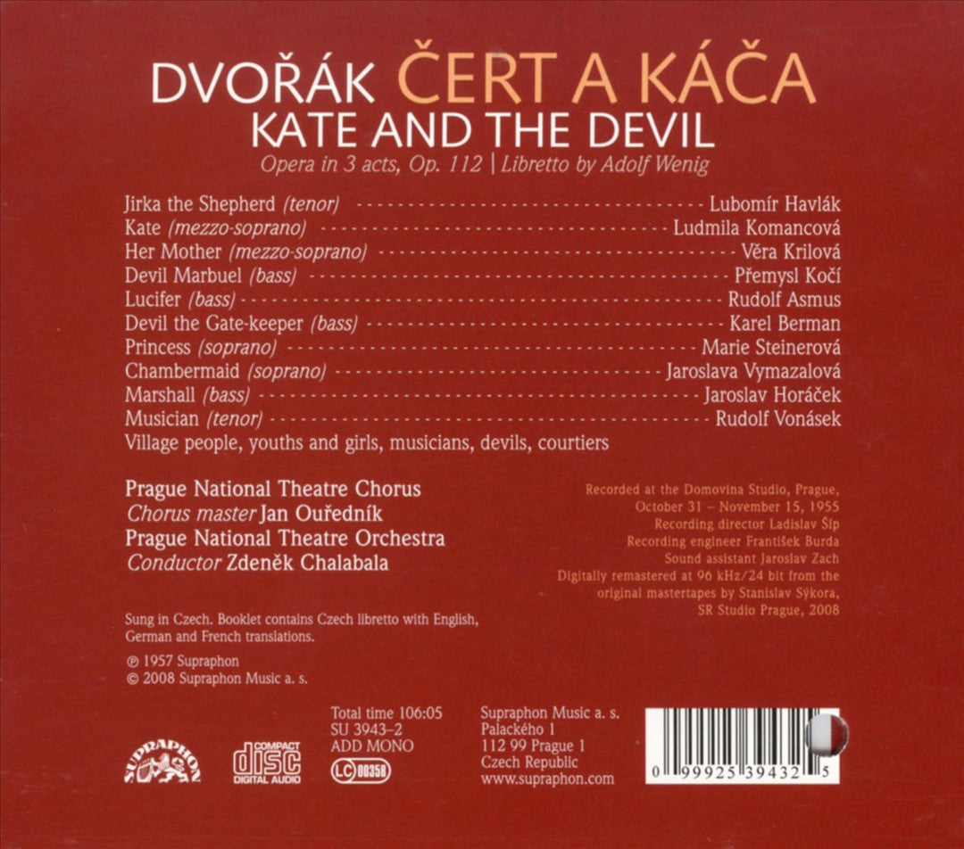 Dvorák: Cert a Káca (Kate and the Devil) cover art