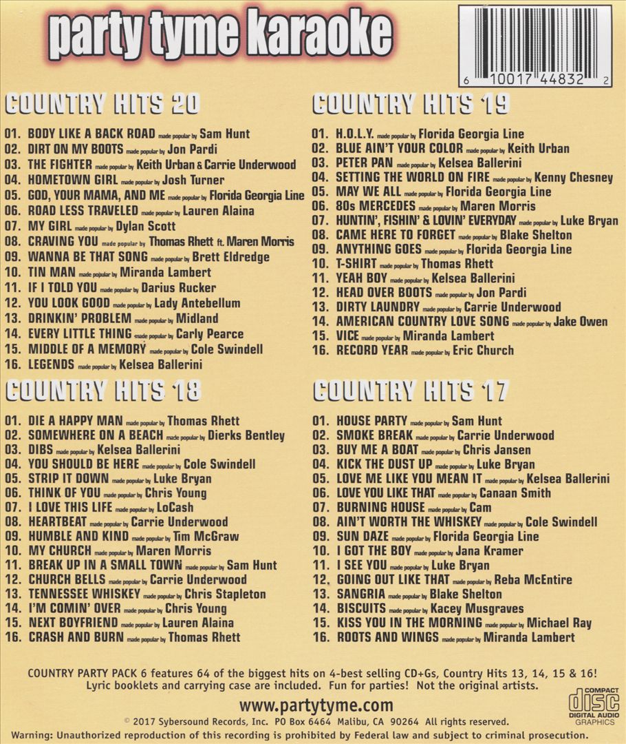 Party Tyme Karaoke: Country Party Pack, Vol. 6 cover art