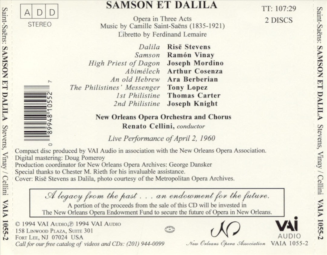 Saint-Saëns: Samson et Dalila cover art