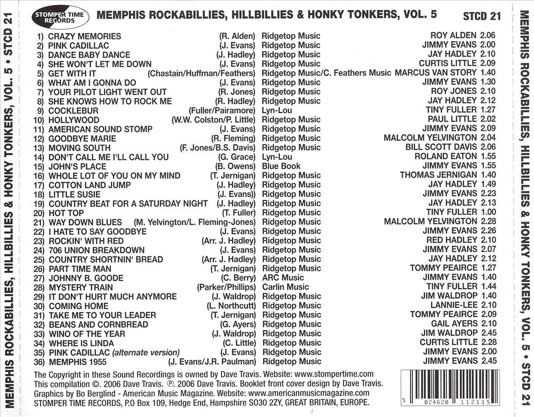 Memphis Rockabillies, Hillbillies & Honky Tonkers, Vol. 5 cover art