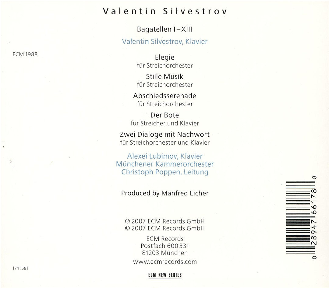 Valentin Silvestrov: Bagatellen und Serenaden cover art