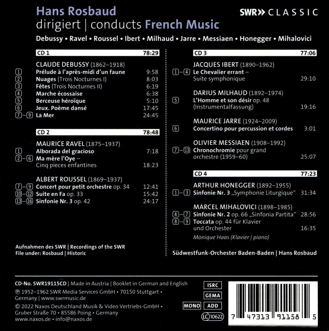 Rosbaud Conducts French Music cover art