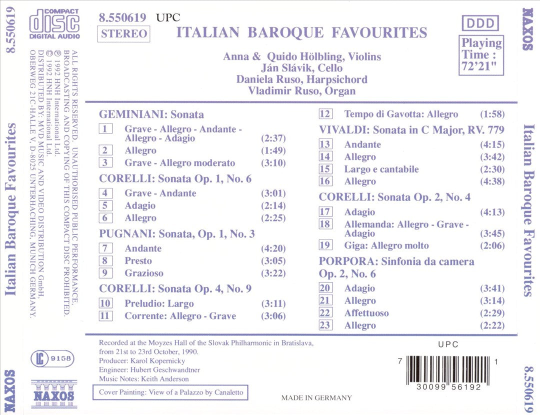 Italian Baroque Favourites cover art