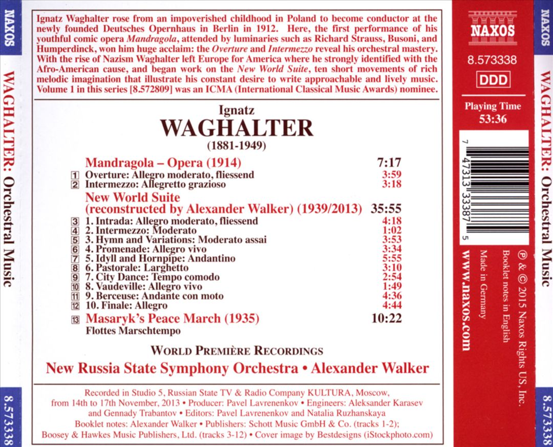Waghalter: New World Suite cover art