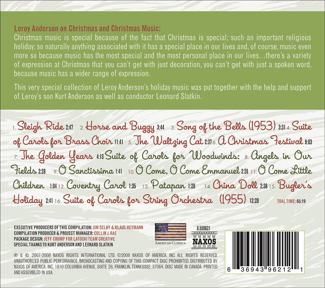 Leroy Anderson: Sleigh Ride and Other Holiday Favorites cover art