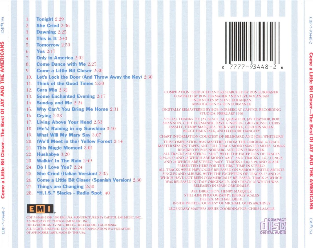 Come a Little Bit Closer: The Best of Jay & the Americans cover art