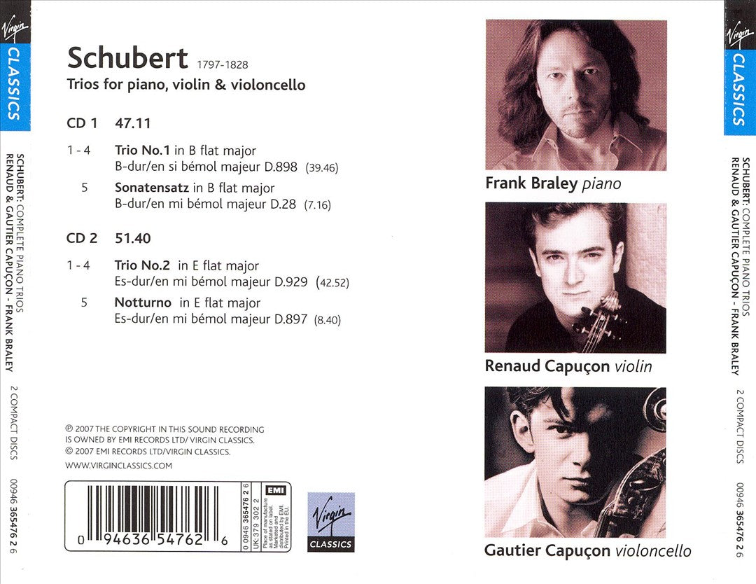 Schubert: Piano Trios Nos. 1 & 2 cover art