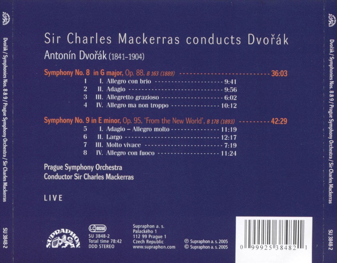 Dvorák: Symphonies Nos. 8 & 9 cover art