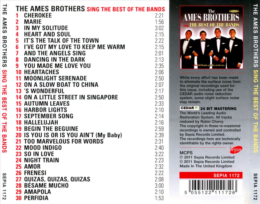 Ames Brothers Sing the Best of the Bands cover art