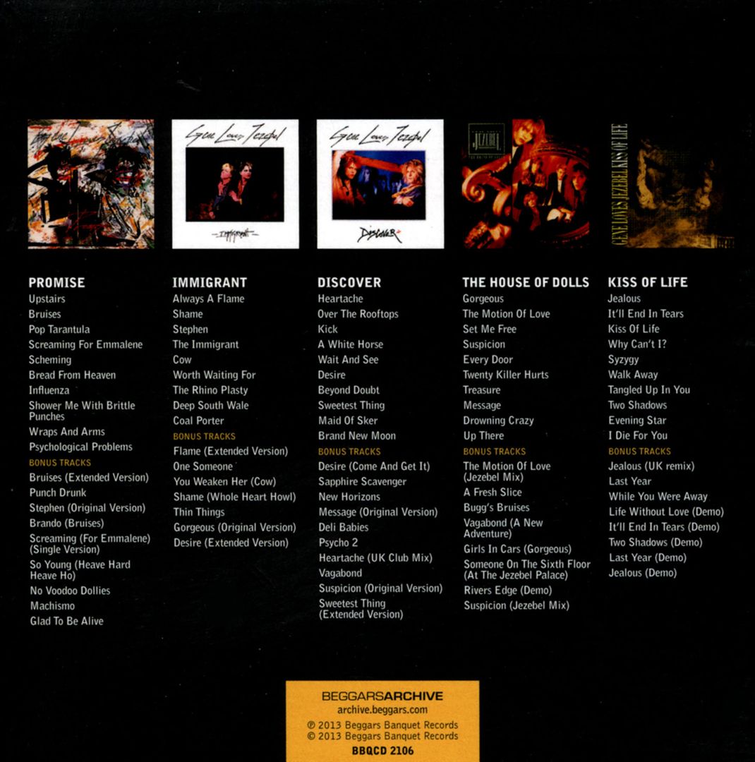 5 Albums: Promise/Immigrant/Discover/The House of Dolls/Kiss of Life cover art