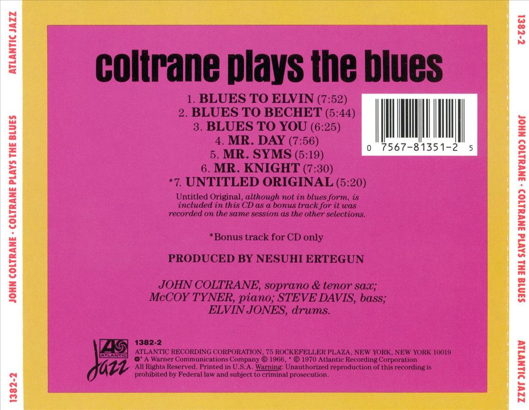 Coltrane Plays the Blues cover art