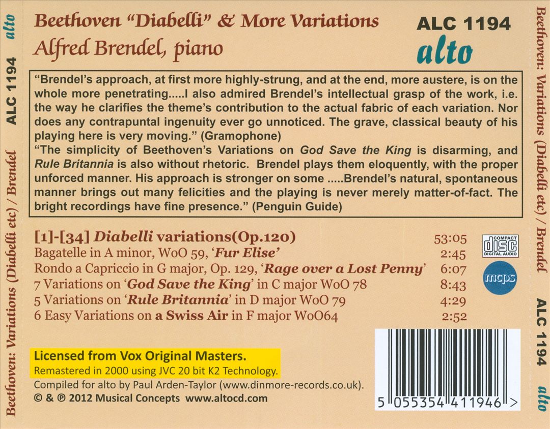 Beethoven: Diabelli Variations cover art