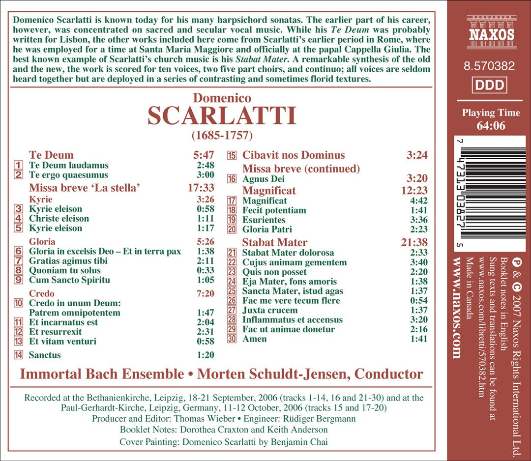 Domenico Scarlatti: Sacred Vocal Music cover art