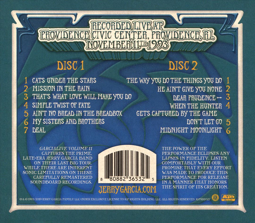 Garcia Live, Vol. 11: November 11th, 1993 Providence Civic Center cover art