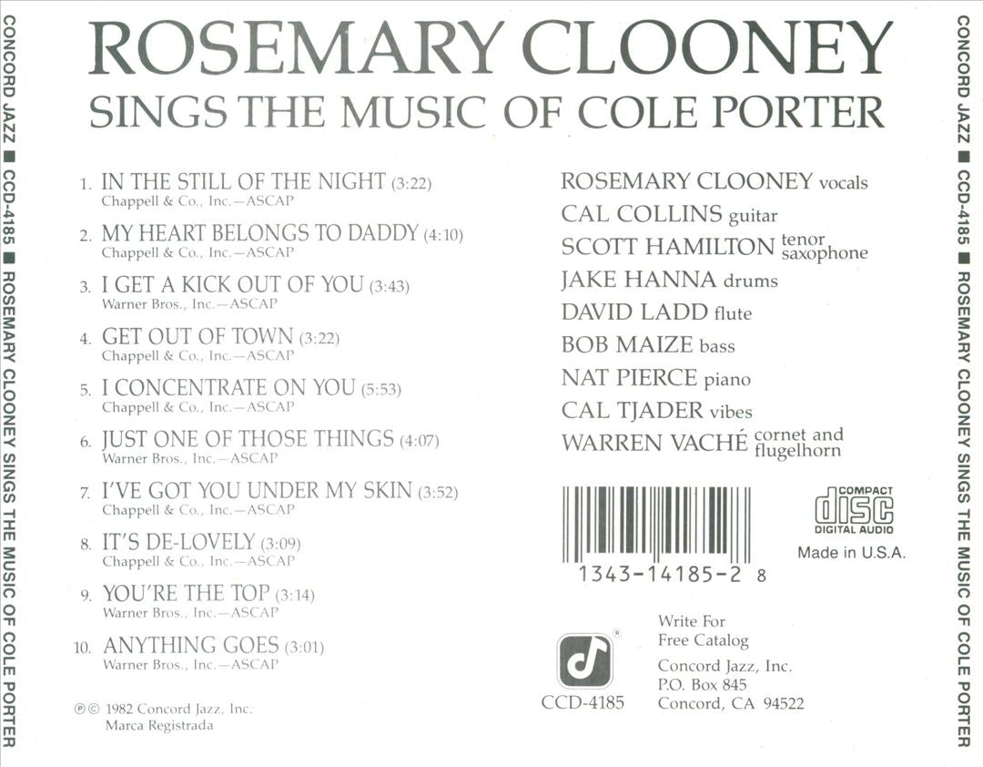 Rosemary Clooney Sings the Music of Cole Porter cover art