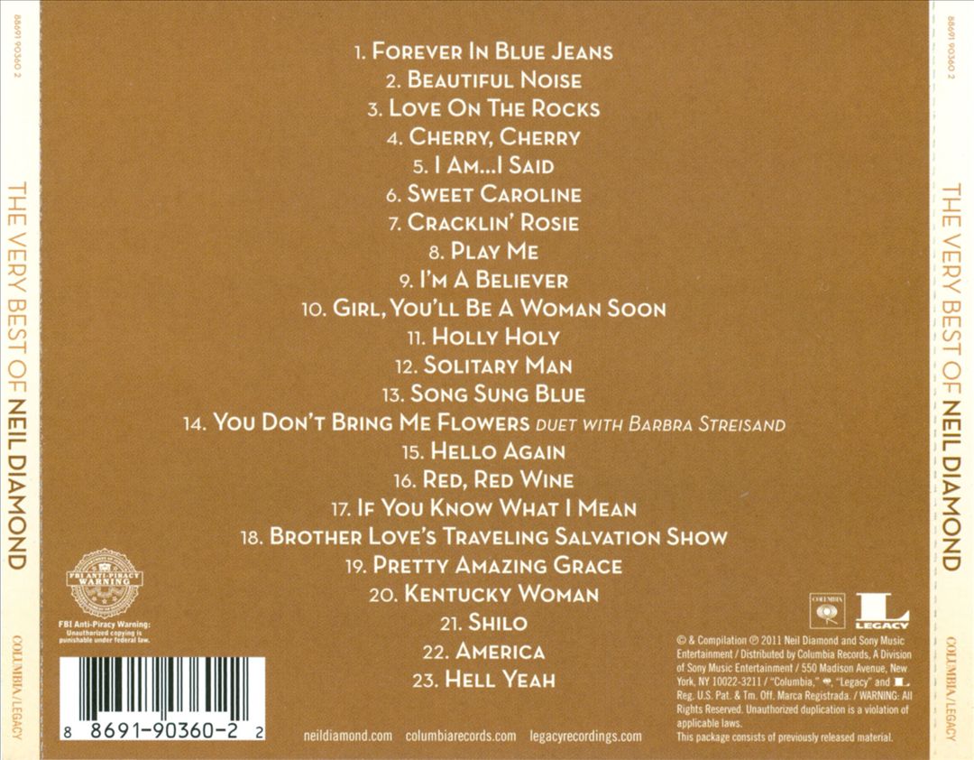 Very Best of Neil Diamond: The Original Studio Recordings cover art