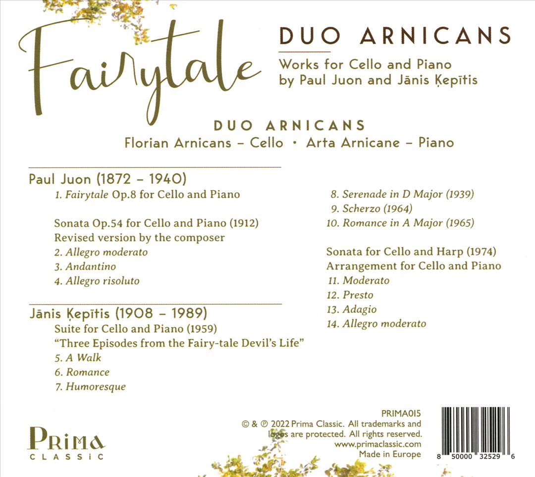 Fairytale: Works for Cello and Piano by Paul Juon and Janis Kepitis cover art