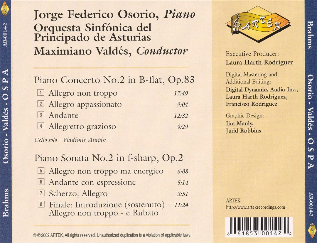 Brahms: Piano Concerto No. 2; Piano Sonata No. 2 cover art
