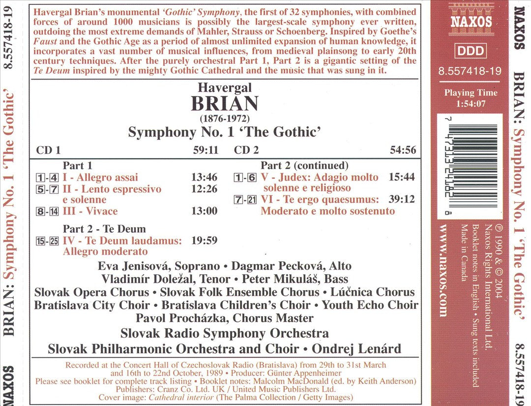 Havergal Brian: Symphony No. 1 "Gothic" cover art