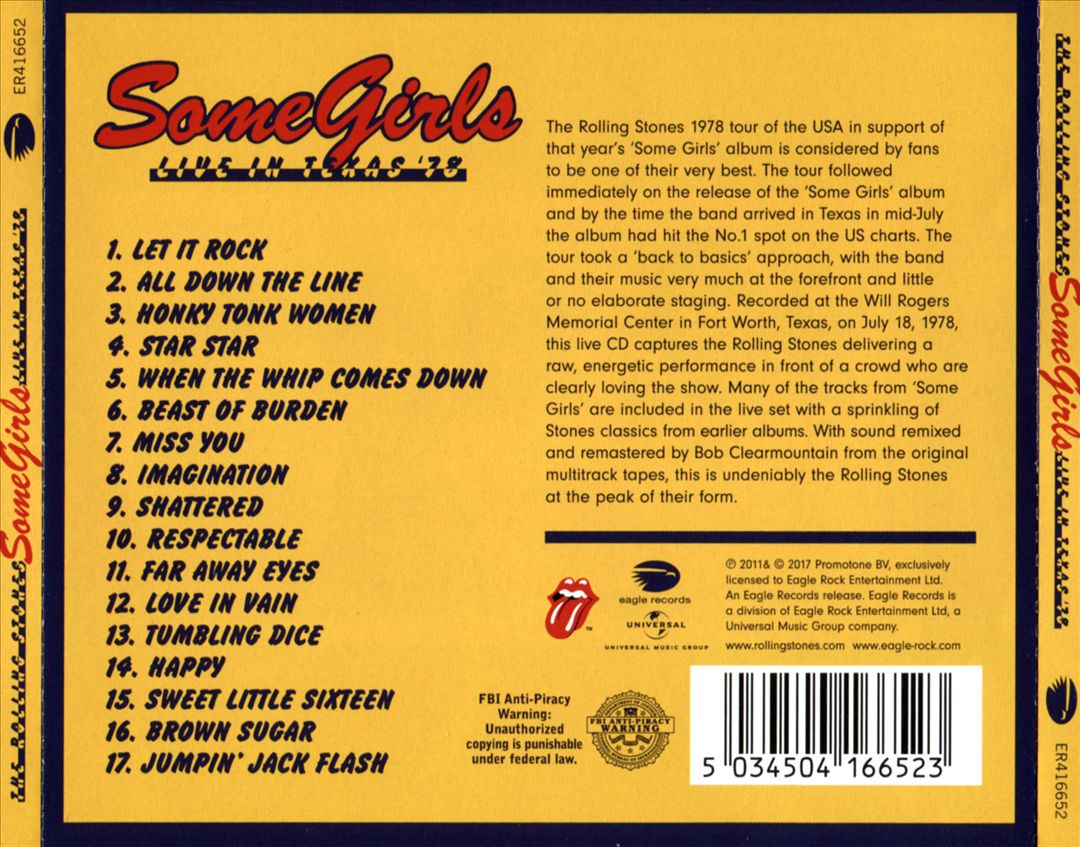 Some Girls: Live in Texas '78 cover art