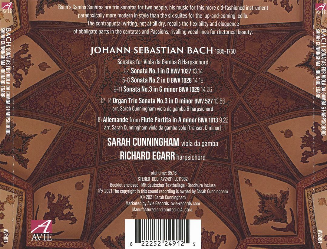 Bach: Sonatas for Viola da Gamba & Harpsichord cover art