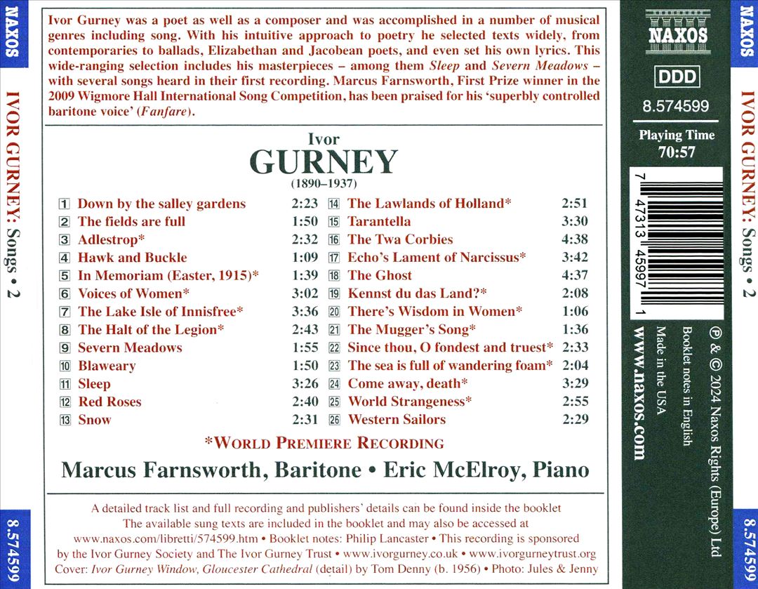 Gurney: Songs, Vol. 2 cover art