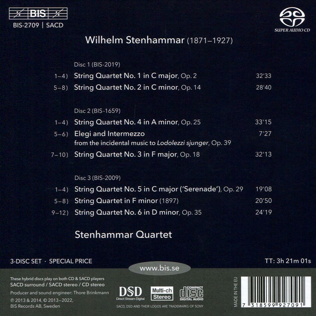 Stenhammar: The String Quartets cover art