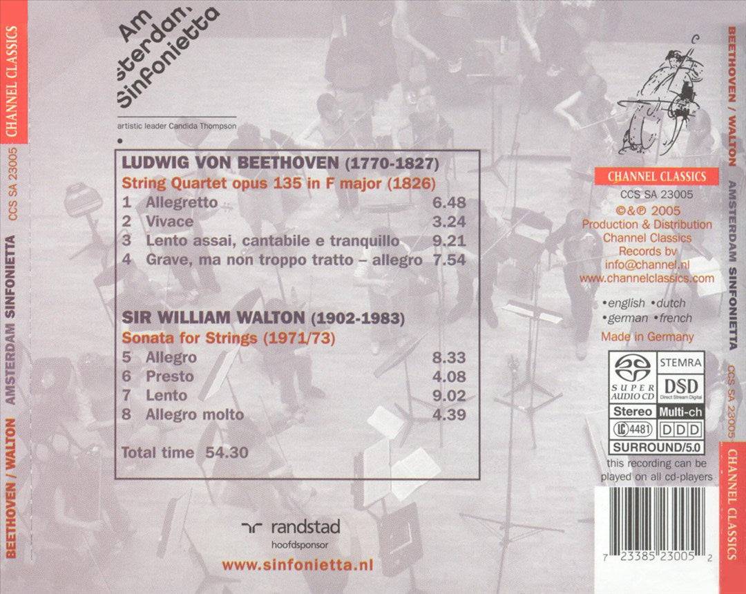 Beethoven: String Quartet, Op. 135; Walton: Sonata for Strings cover art