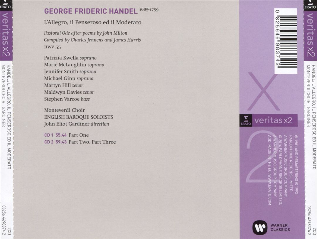 George Frideric Handel: L'Allegro, Il Penseroso ed Il Moderato cover art