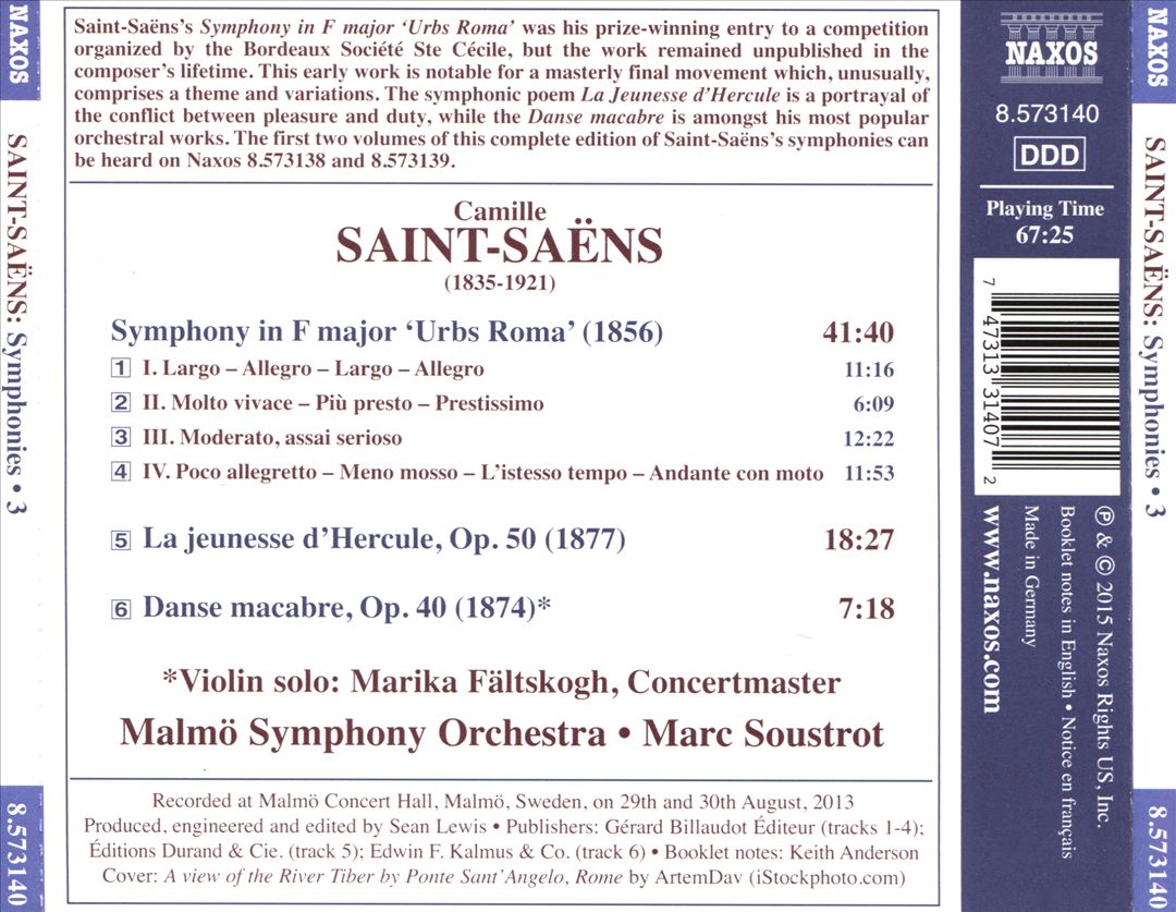 Saint-Saëns: Symphonies, Vol. 3 cover art