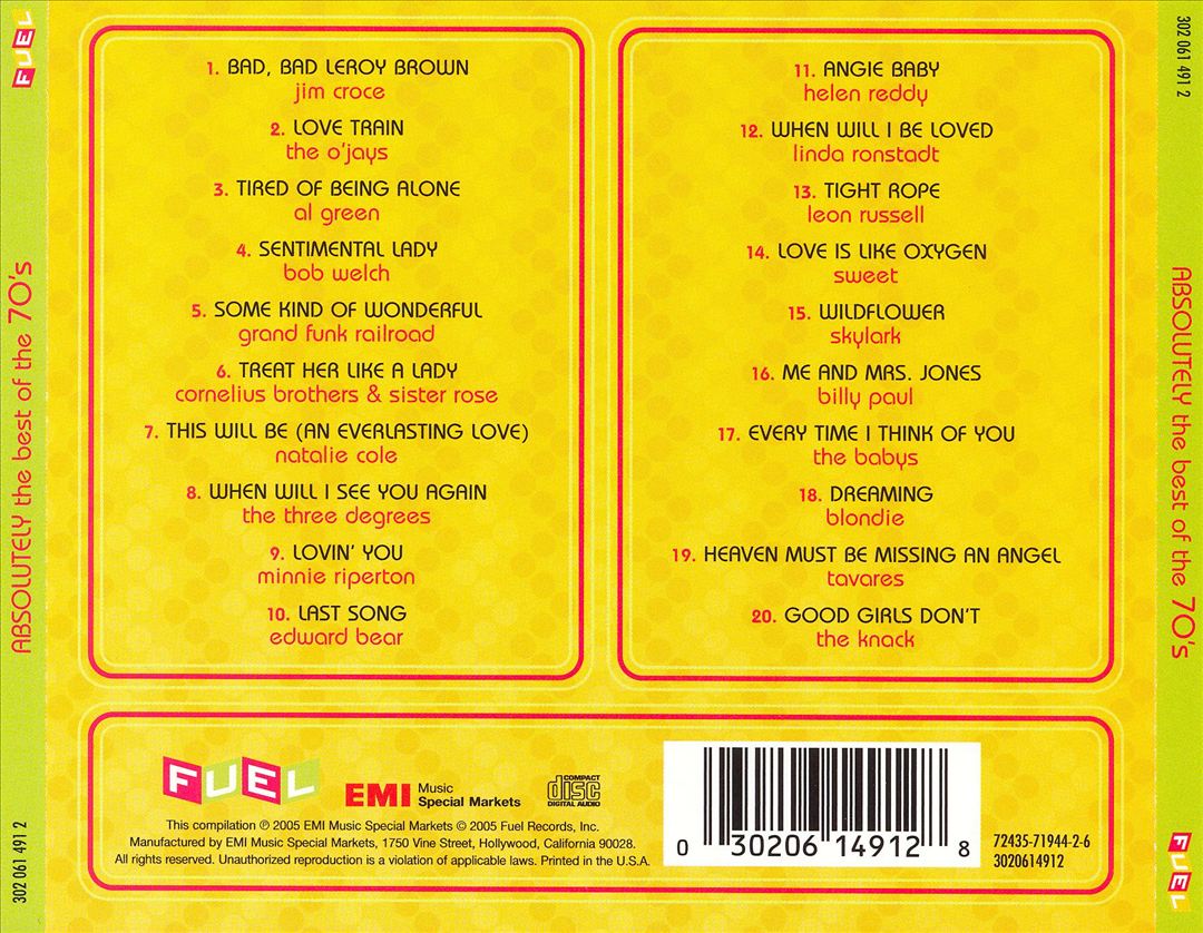 Absolutely the Best of the 70's, Vol. 2 cover art