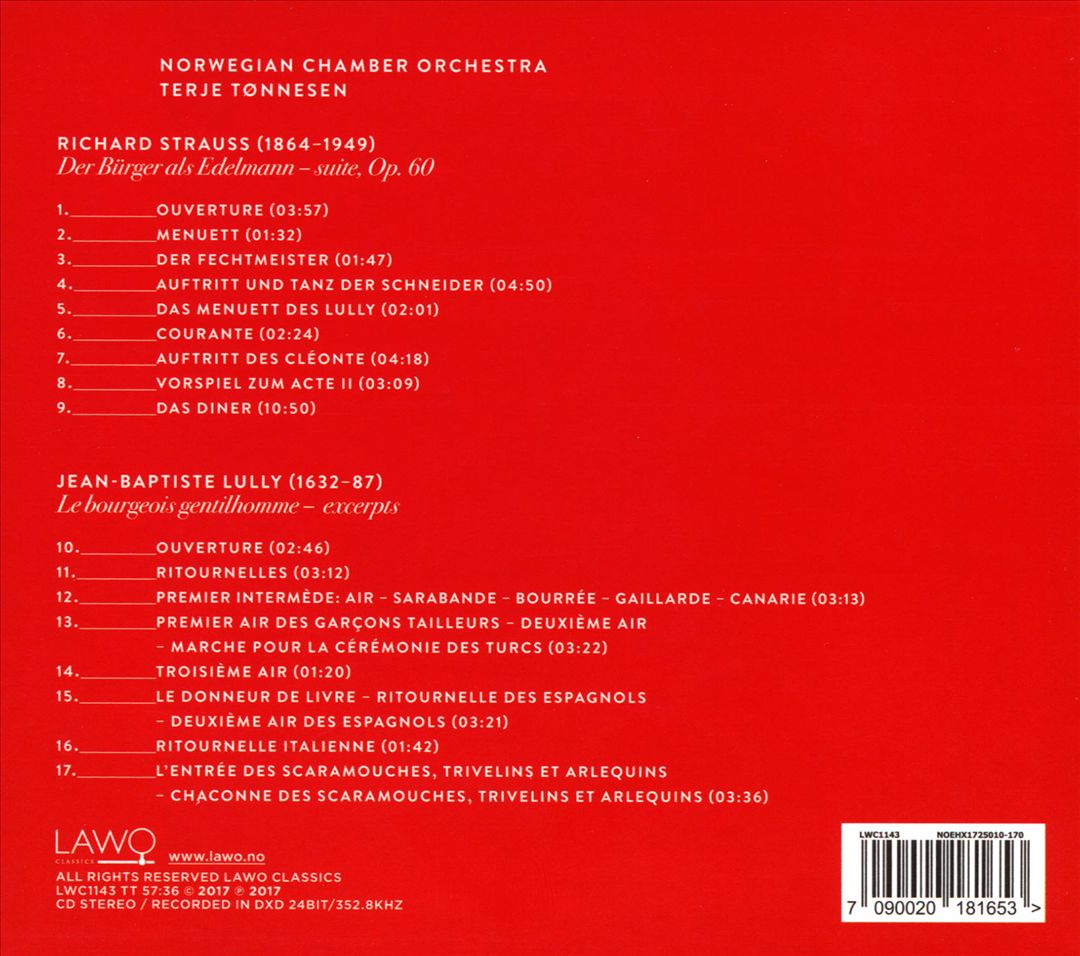 Jean-Baptiste Lully: Le Bourgeois Gentilhomme; Richard Strauss: Der Bürger als Edelmann cover art
