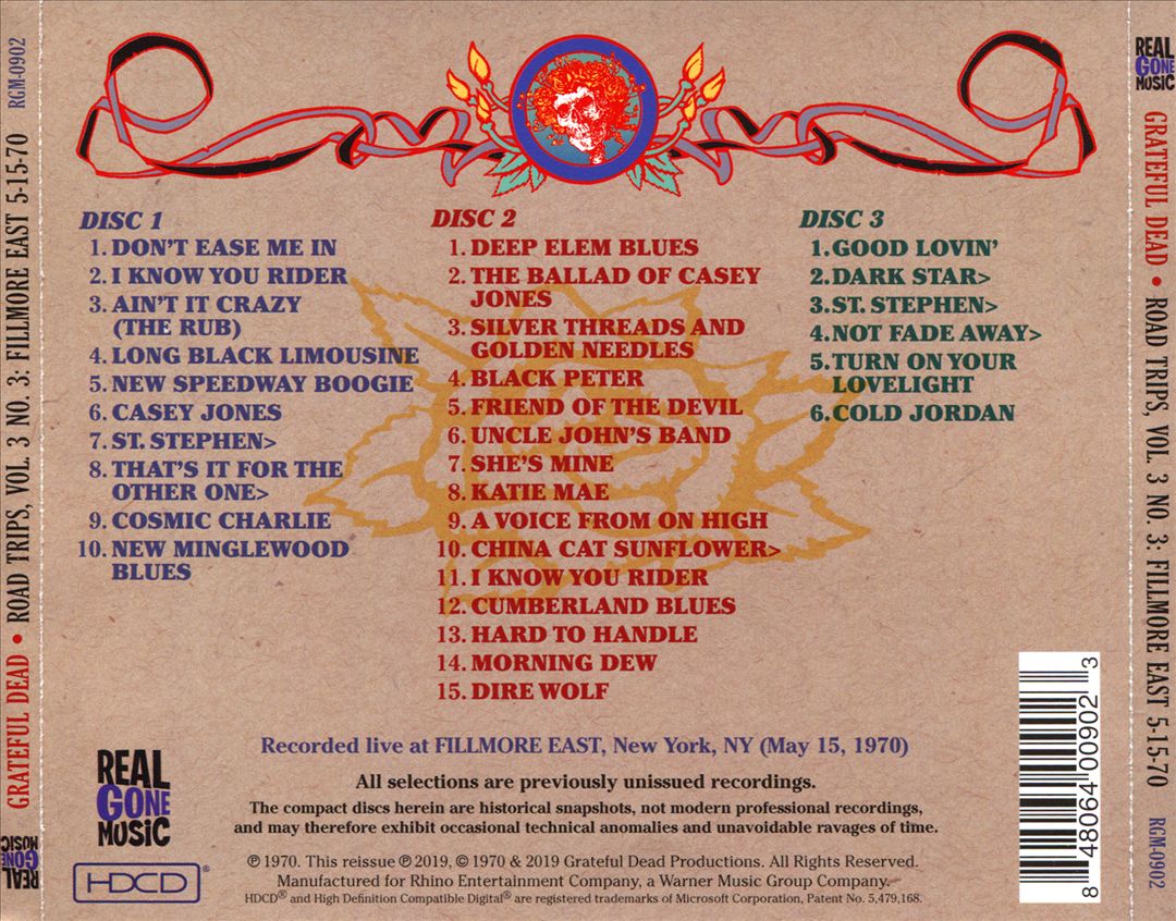 Road Trips, Vol. 3 No. 3: 5/15/70 Fillmore East, New York, NY cover art