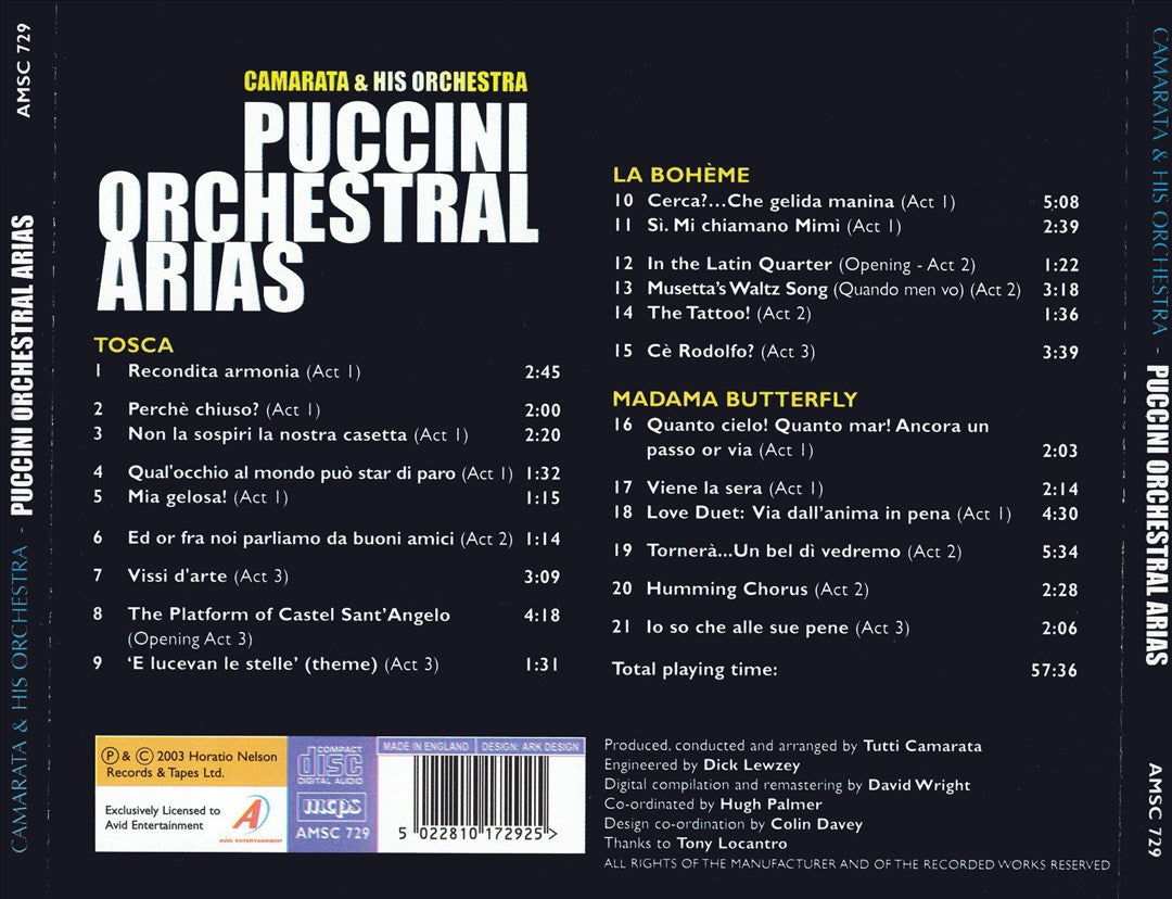 Puccini: Orchestral Arias cover art