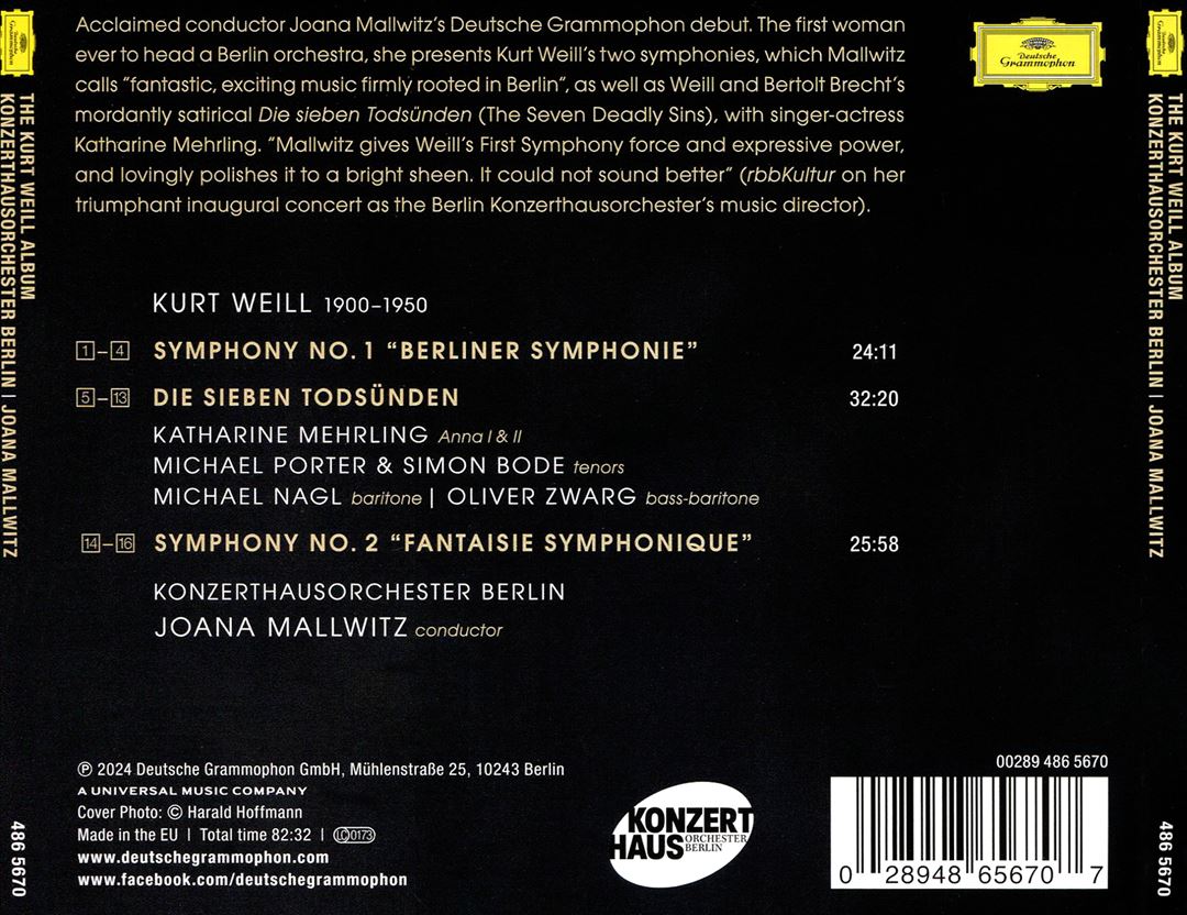 Kurt Weill Album cover art