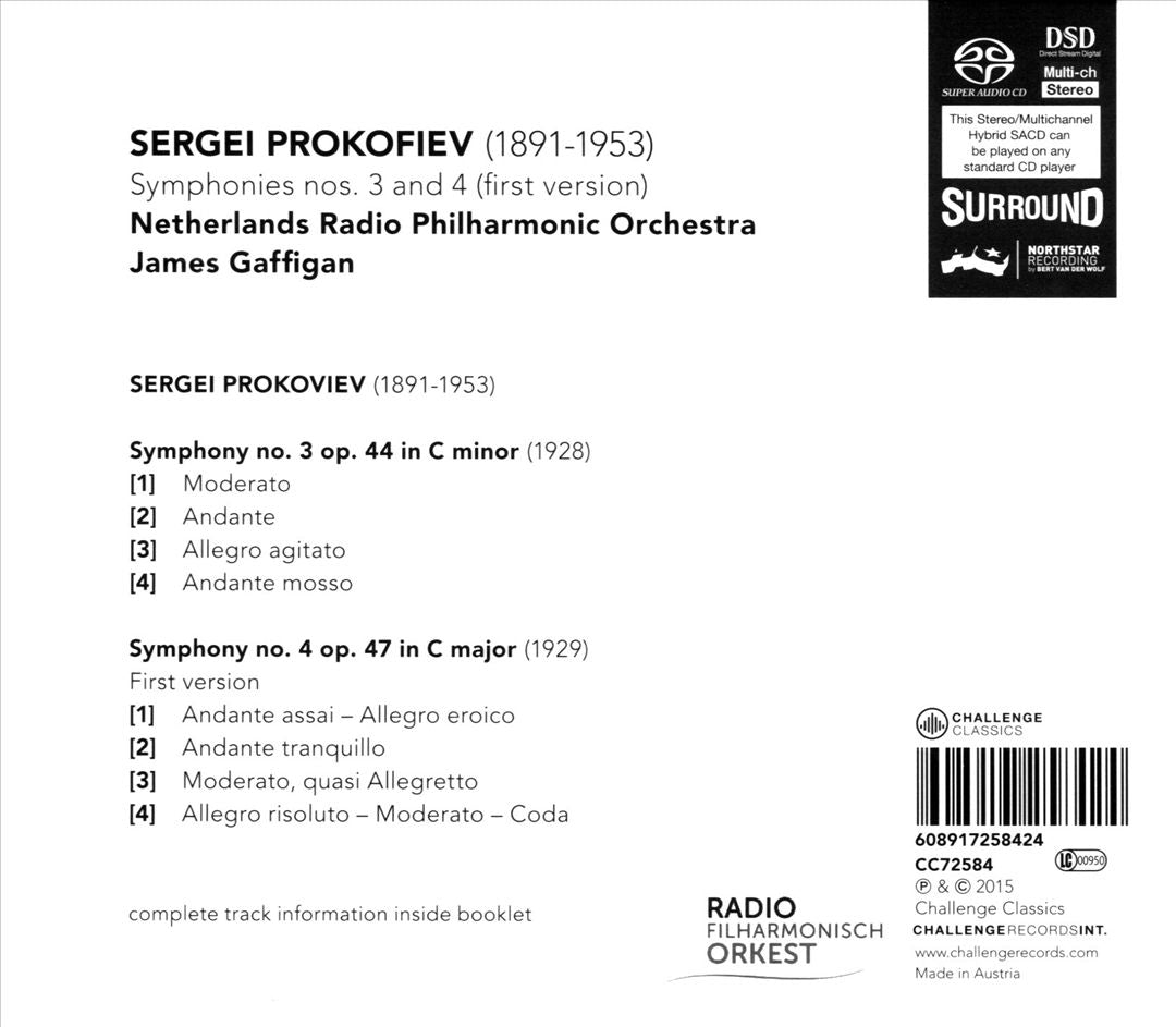Sergei Prokofiev: Symphonies Nos. 3 and 4 (first version) cover art