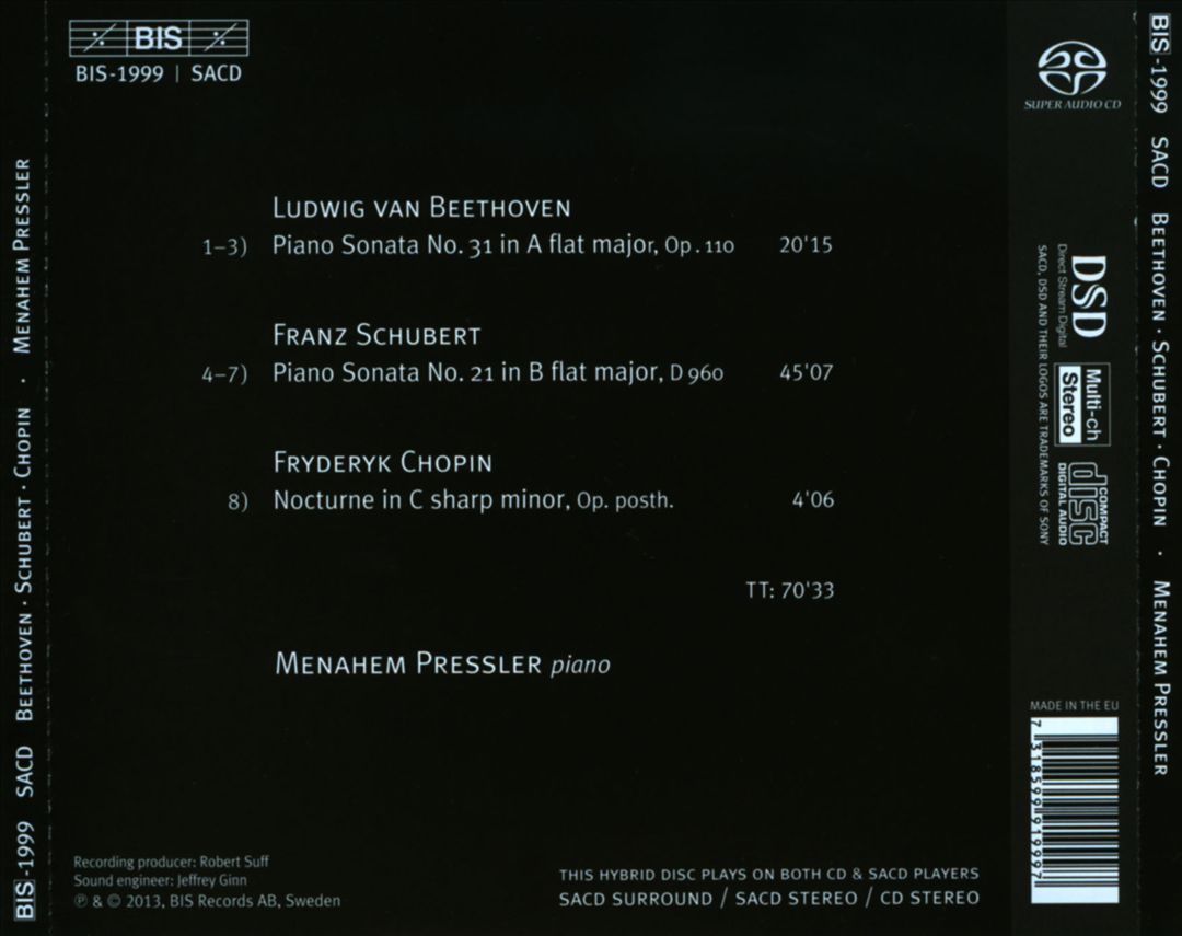 Beethoven, Schubert, Chopin cover art