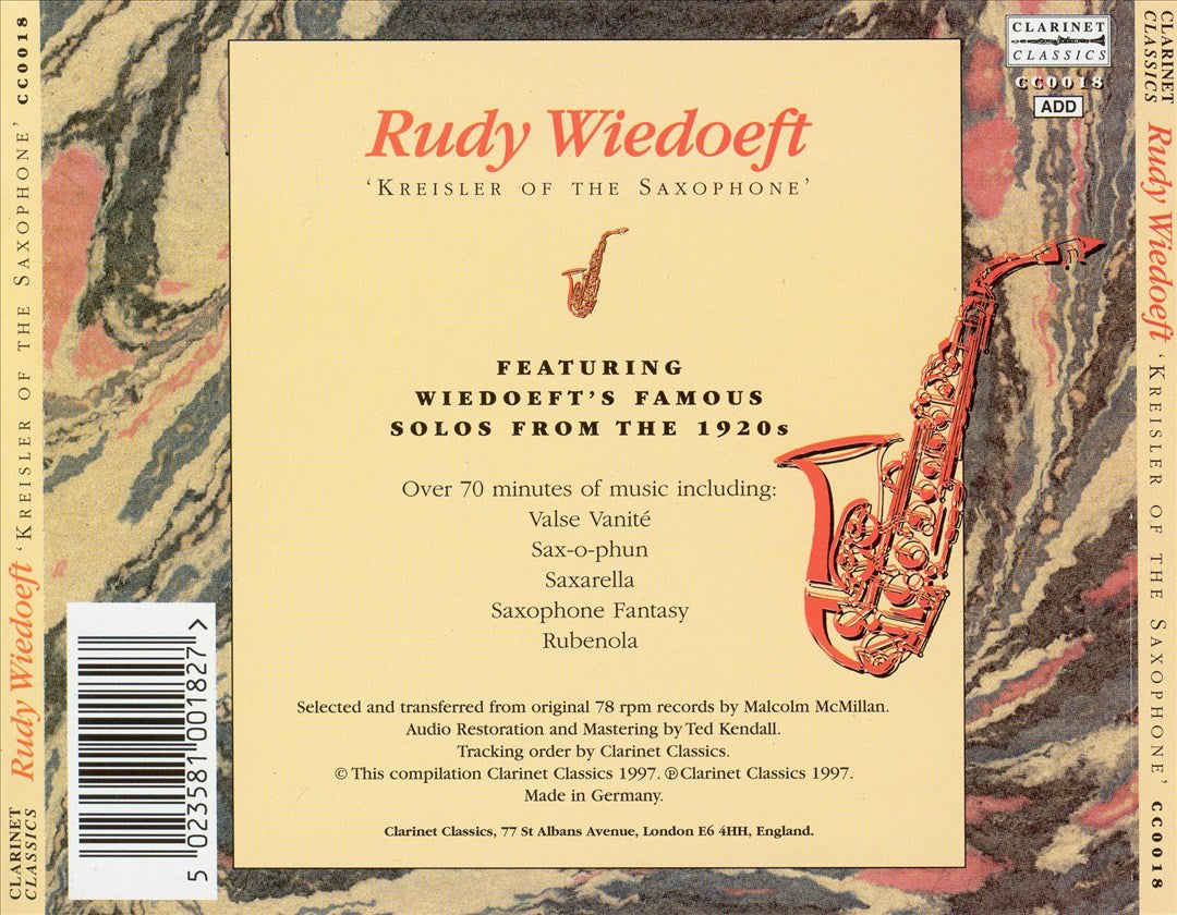 Rudy Wiedoeft: Kreisler of the Saxophone cover art