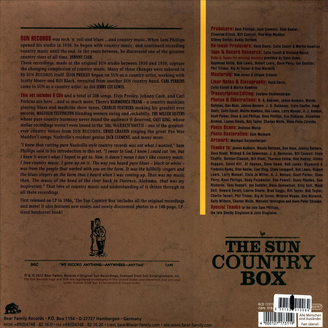 Sun Country Box: Country Music Recorded by Sam Phillips 1950-1959 cover art